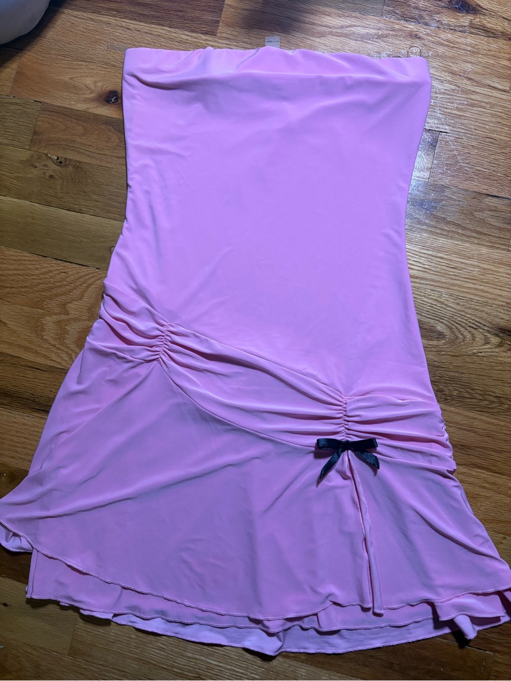 Strapless Pink Ruched Minidress